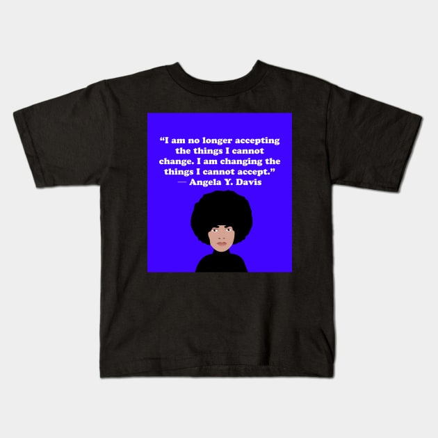 Angela Davis Quote Kids T-Shirt by lodesignshop